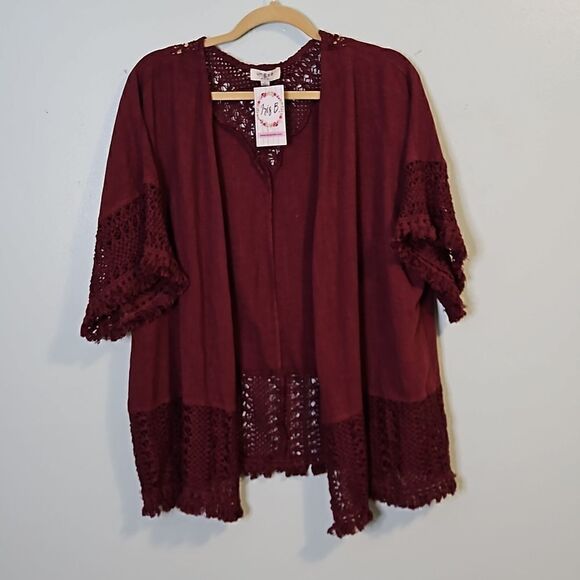 Umgee, maroon colored cardigan/wrap. Size L. NWT. - Picture 1 of 5